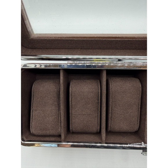 Berkshire Vintage Brown Leather Watch Case - 6 Slot Collector Box - Rare - Picture 11 of 16